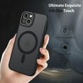 thumbnail image 6 of for iPhone 14 Case, iPhone 13 Case Magnetic[Compatible with Magsafe], Translucent Matte Back Anti-Scratch Full Protective Cover Shockproof Phone Case for Apple iPhone 14/13 6.1", Black, 6 of 18
