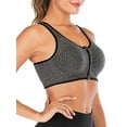 thumbnail image 4 of LELINTA Women's Seamless Solid Sports Bra Racerback Padded Stretch Fitness Tops Workout Zipper Yoga Bras, 4 of 8