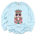 thumbnail image 4 of Pink and Teal Nutcracker Patchwork Print - Women's Garment Dyed Long Sleeve Graphic T-Shirt, 4 of 13