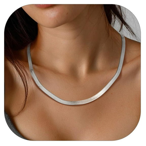 ChainsProMax Stainless Steel Snake Choker Necklace Women 15 inch 9cm Chic Dainty Choker Chain Layered Necklace