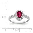 thumbnail image 2 of 925 Sterling Silver Oval Polished Diamond and Created Ruby Ring Size 7 Measures 2mm Wide Jewelry for Women, 2 of 8