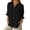 Black, variant on Womens Linen Shirt Long Sleeve Button Down with Pocket Casual Collared Business Lapel Black L