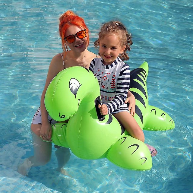 Juguetes inflables para piscina flotante, paseo en dinosaurio, piscina inflable, playa, flotador, diversión acuática de verano, balsa flotante adecuada para niños y adultos