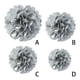thumbnail image 5 of Naiovety Papel gris de Pom Pom de 7,8 pulgadas para la flor de las decoraciones de las flores de papel de la fiesta de cumpleaños Kits de decoración para fiestas Gris 12 pulgadas, 5 of 6
