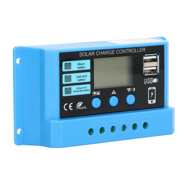 Solar Charge Controller Photovoltaic Solar Controller Dual USB Output Intelligent Regulator PWM Control Accessory For Solar