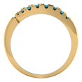 thumbnail image 5 of 0.235 ctw Wedding Band for Women - 14K Yellow Gold Simulated Turquoise Stackable Eternity Ring, 5 of 6