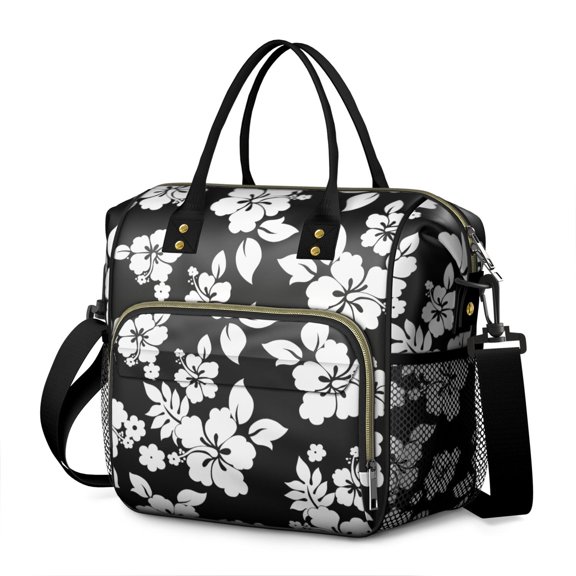 Pioneer Flower Floral Print Pattern Womens Lunch Box for Work,Insulated Large Lunch Bag for Tween and Teen,Loncheras Para Mujer,Leakproof Adult Lunch Bag for Work,Beach,Travel,Picnic,Camping
