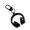 Black, variant on Modern Resin Keychain with Headphone Detail, Multipurpose Bag Decoration for Backpacks Phones