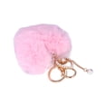 thumbnail image 3 of Keychain Pom Pom, Odorless Fadeless Unique Design Soft Plush Pom Pom Key Chain  For Phone For Bag For Backpack Pink, 3 of 8