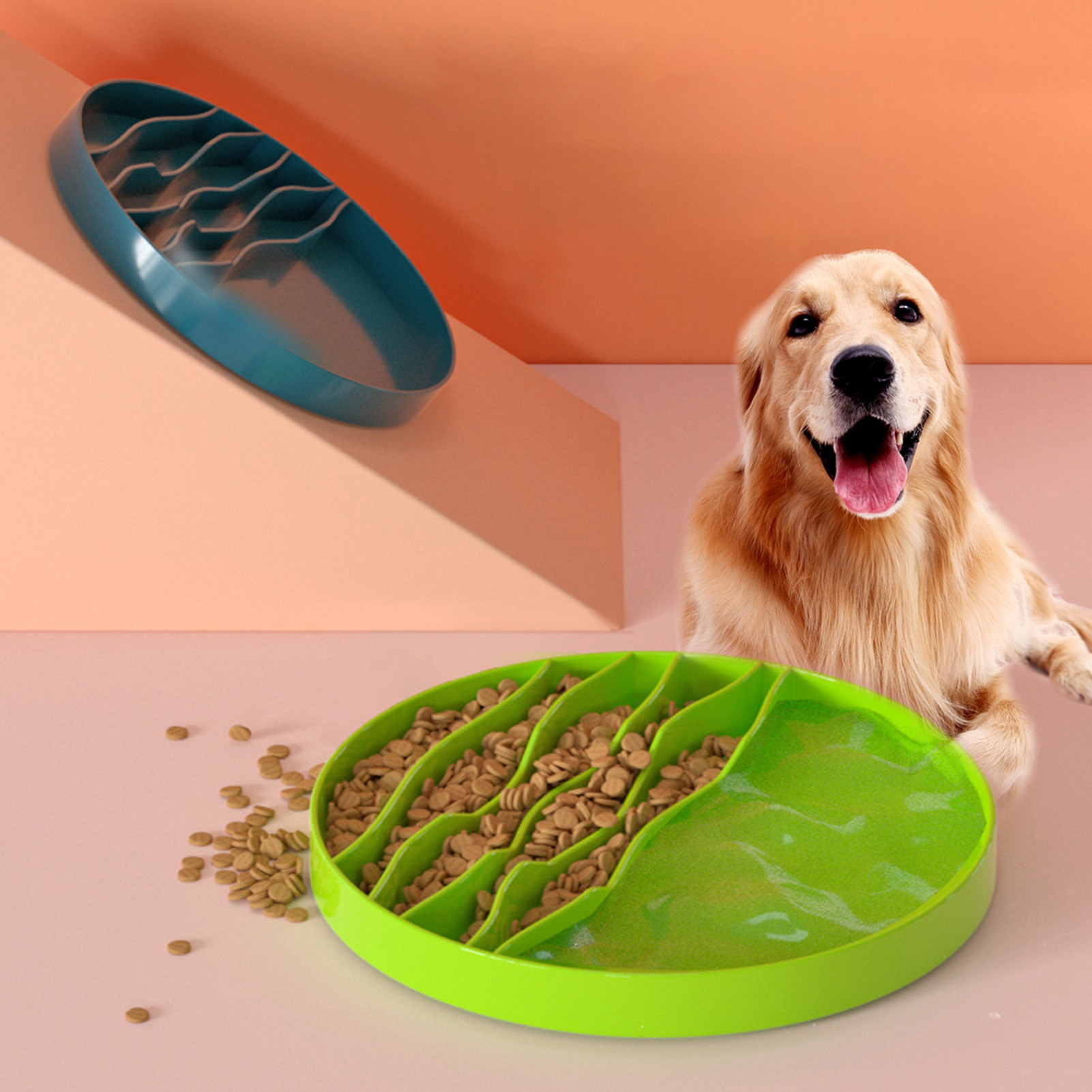 Warkul Slow Dog Bowls Feeder, Pet Bowl Slow Eat Column Large Capacity