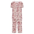 thumbnail image 5 of Wensltd Women Print Two Piece Sleepwear Set Short Sleeve Comfy Capri Pants with Side Pockets for All Season, 5 of 6