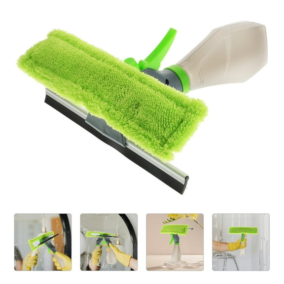 FRCOLOR 3 in 1 Multipurpose Window Squeegee Cleaner Window Wiper Sprayer Scrubber Cleaning Glass Tool for Home Bathroom Living Room