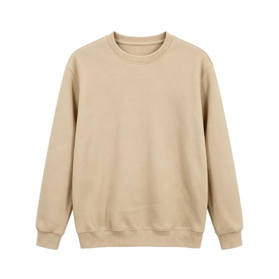 Womens Casual Tops Solid Color Crewneck Sweatshirt Long Sleeve Loose Fit Pullover Shirts Fashion Basic Tops