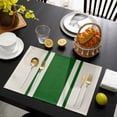 thumbnail image 3 of Green Vintage Placemats Set of 12, Geometric Stripes Simple Lines Placemats for Dining Table, Place Mats for Kitchen Tabletop, Waterproof Wipeable Dining Table Mats Set, 3 of 9