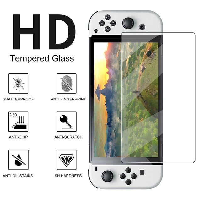 2 protectores de vidrio templado FLhrweasw 9H HD para NS Switch OLED Nuevo