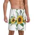 thumbnail image 2 of Balery Sunflowers (2) Pantalones cortos de pijama de punto de algodón para hombre con cinturilla y bolsillos-4X-Large, 2 of 6