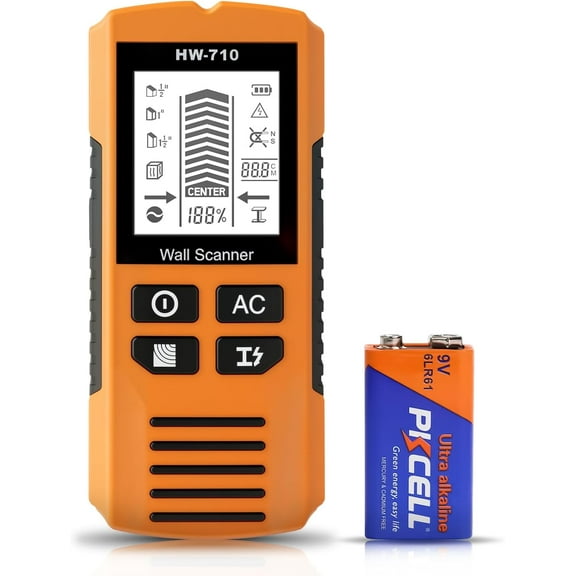 5-in-1 Wall Scanner, Center Finder, and Stud Locating Tool with LCD Display – Detects Wood, Metal, AC Wires, Pipes, and Joists, Lightweight & Durable for Homeowners and DIY Projects