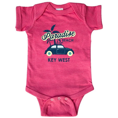 

Inktastic Paradise Beach in Key West with Palm Trees and Car Gift Baby Boy or Baby Girl Bodysuit