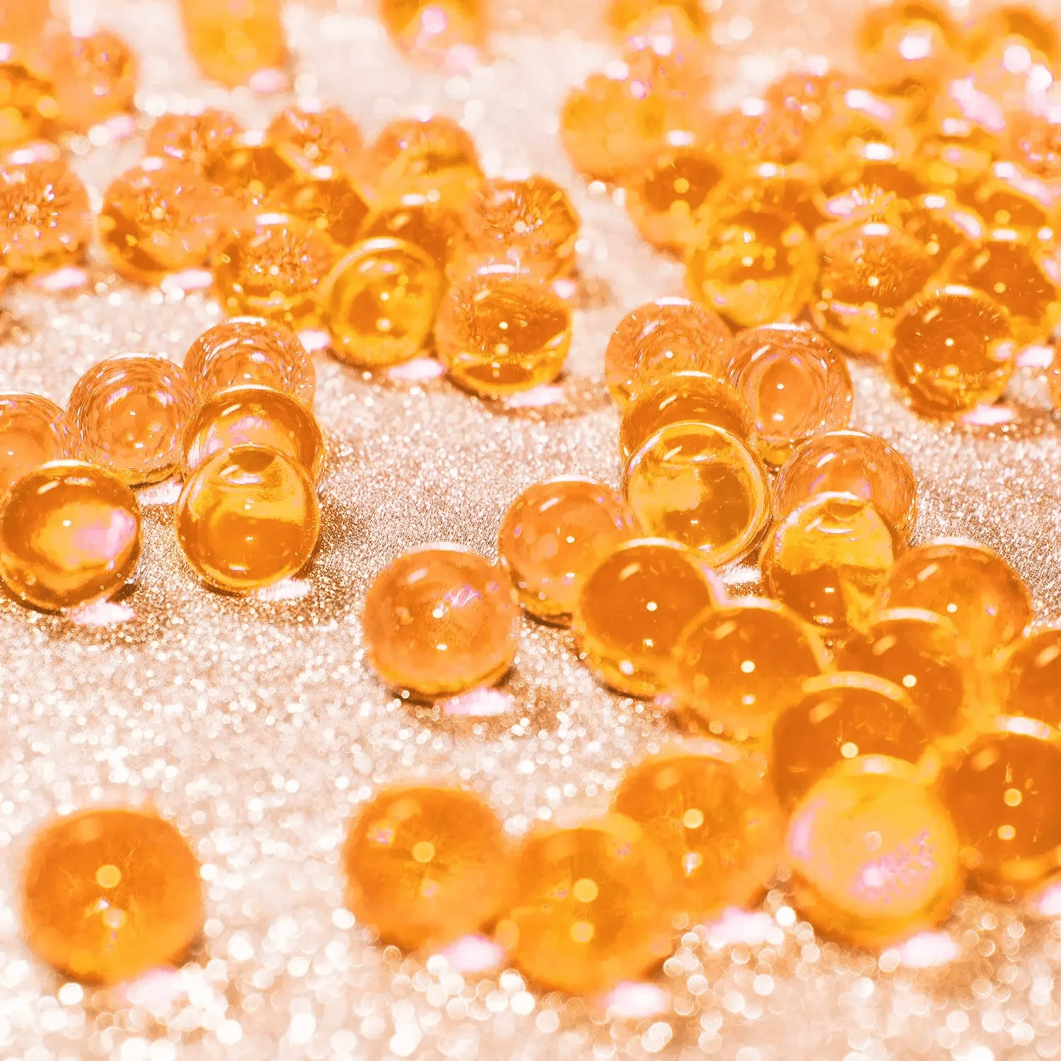 120,000 Hydrogel Polymer Water Droplets, Gel Gun Launcher, Gel Gun Bullets, 7-8 Mm, Orange, Suitable for Ages 14 and Up