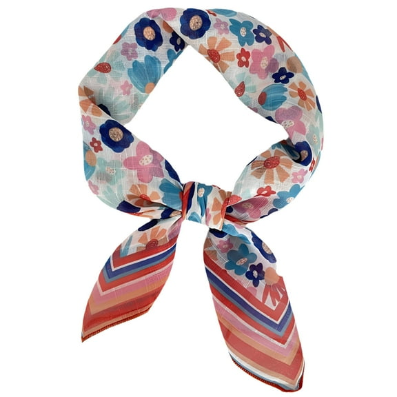 TELOLY Bandanas for Women,58cm*58cm Flowers Bandana,Cotton Linen Cotton Bandana,Style2