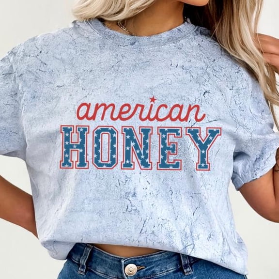 American Honey Shirt Patriotic Graphic Tee USA Shirt Retro Americana Tee 4th of July TShir