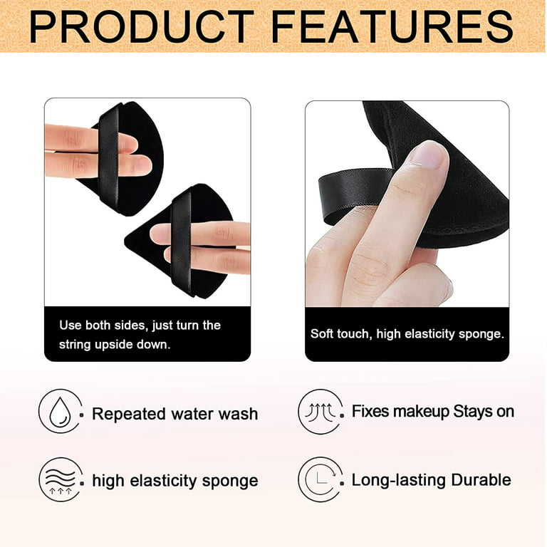 2 Pcs Triangle Velvet Powder Puffs Multifunctional Setting Powder Puff for  Under Eye Powder Puff for Wet and Dry Use, Concealer, Barrier, Foundation