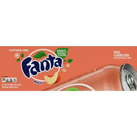 Fanta Peach Soda Pop Fridge Pack, 12 fl oz, 12 Pack Cans