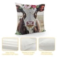 thumbnail image 4 of SHANXI Just A Girl Who Lovers Cows Floral Throw Pillow Case Leopard Print Floral Dairy Cow Decorative Cushion Cover 24x24in, 4 of 5
