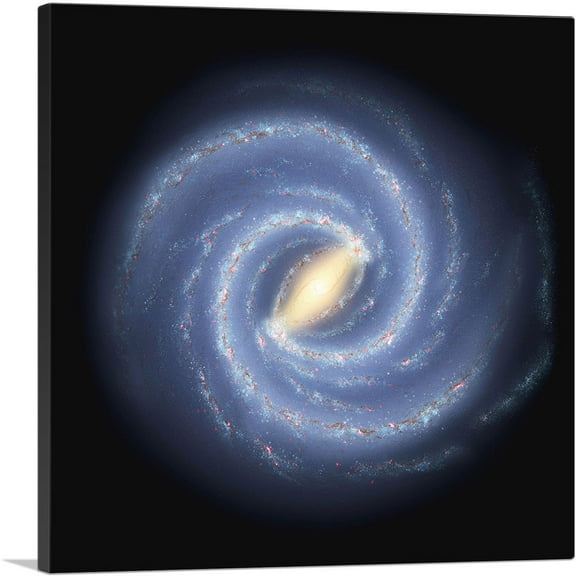 ARTCANVAS Symphony Spiral Galaxy in Blue Canvas Art Print - Size: 18" x 18" (0.75" Deep)