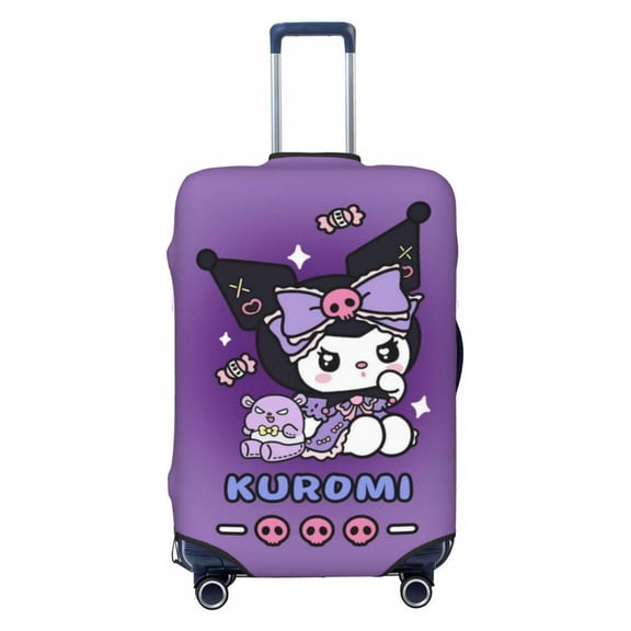 Sanrio Kuromi Travel Luggage Cover, Colorful Suitcase Luggage Protector, Washable Baggage Cover, Dustproof Protector Fits 18-32 Inch Luggage Medium