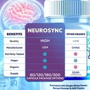 Neurosync Advanced Formula Brain Support Pills Maximum Strength Supplement Neuro Sync 300 Capsules
