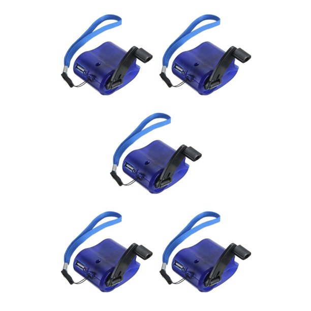 Inteprter manivela usb teléfono móvil portátil generador de energía manual al aire libre indicador led bolsillo mochilero emergencia azul Type2 NO2