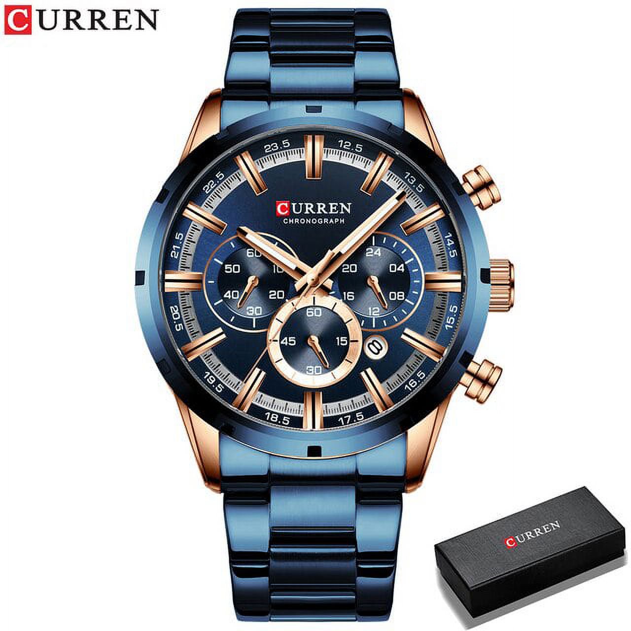 Luxury Brand CURREN Sporty Watch Mens Quartz Chronograph Wristwatches with Luminous hands 8355 Fashion Stainless Steel Clock