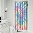 thumbnail image 2 of Tie Dye Shower Curtain, Rainbow Watercolor Vintage Boho Abstract Psychedelic Swirl Print Waterproof Bathroom Curtain 36x72 Inch, Premium Fade-Resistant Polyester Fabric with 12 Metal, 2 of 5