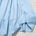thumbnail image 5 of ASEIDFNSA Girls Ruffle Sleeve Boho Dress with Tiered Hem Soft Fabric and A Line Skirt (Blue,8-9 Years), 5 of 5