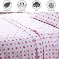 thumbnail image 3 of Pink Pastel Floral Sheets Set, Brushed Microfiber Bedding Set for Bedroom, Guest Room, Apartment, 4 Piece, Full Sheet Set, Machine Washable,, 3 of 5