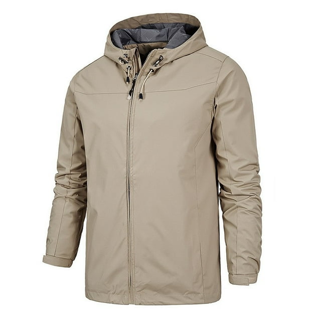 EGNMCR Vestes pour Hommes Coupe-Vent Mince pour Homme Ajusté avec Fermeture Éclair Poche à Manches Longues à Capuche Protection Solaire Complet Manteau de Sprinteur d'Extérieur