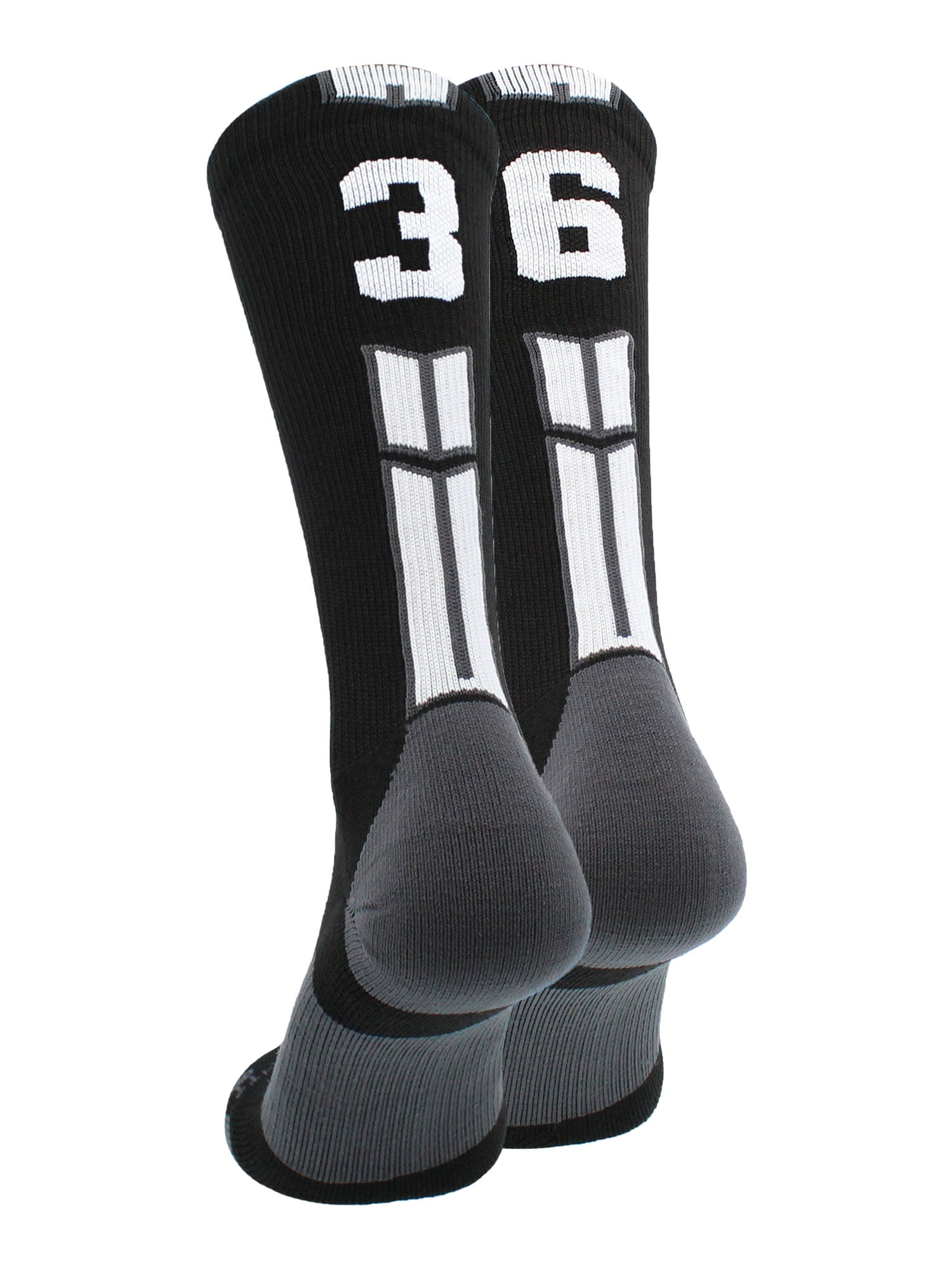 MadSportsStuff Neon Pink and Black Player ID Custom Number Over The Calf Socks for Softball Baseball Football Boys and Girls 