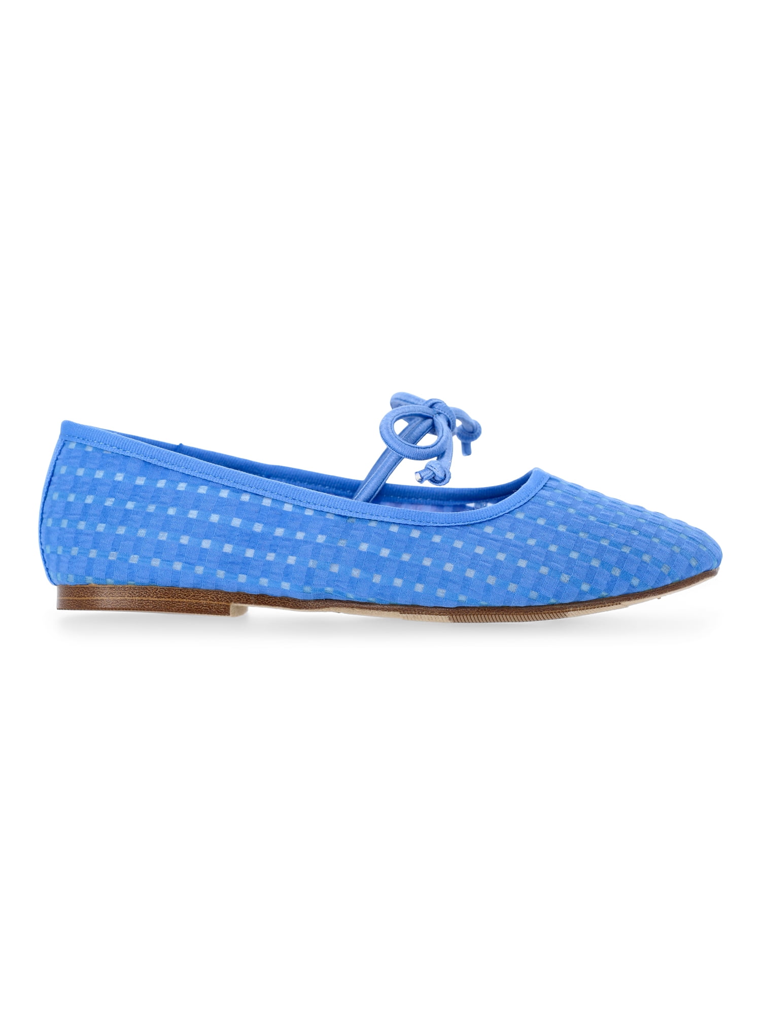 Madden NYC Little and Big Girls' Gingham Mesh Ballet Flats