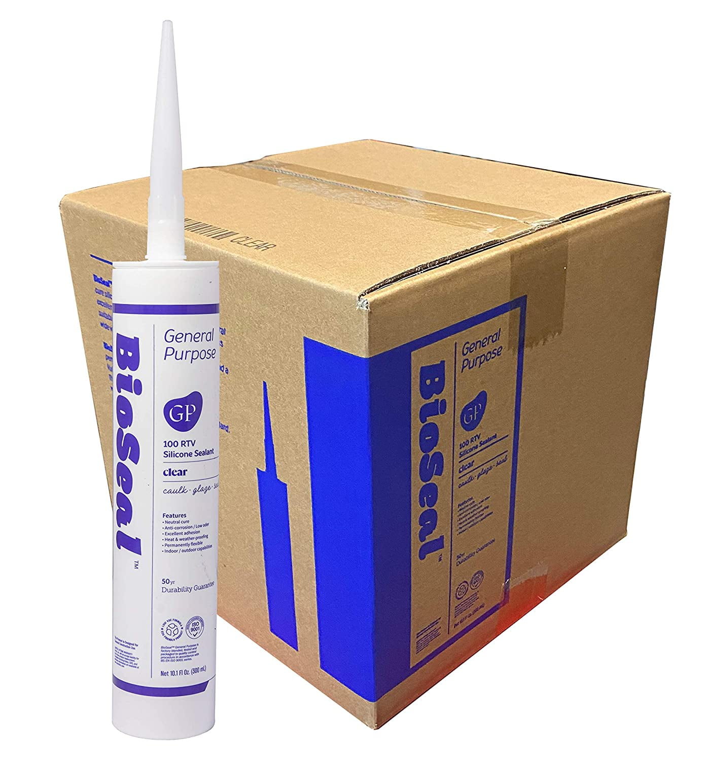 Clear BioSeal Waterproof Caulk & Sealant 100 RTV Silicone Sealant