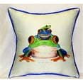 thumbnail image 1 of Betsy Drake ZP456 Stacked Frogs Throw Pillow- 22 x 22 in., 1 of 1