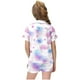 thumbnail image 4 of Odeerbi 2-12 Años Niños Niñas Pijama de Satén de Verano Con Solapa Muesca Camisas de Manga Corta Pantalones Cortos Conjunto Suave Gradiente Ropa de Dormir Juegos de Pijamas de Dos Piezas, 4 of 5