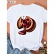 thumbnail image 4 of Camiseta informal y cómoda para mujer con un diseño único de chocolate. Cuello redondo y manga corta. Perfecta para todas las estaciones. Camiseta deportiva de ocio., 4 of 6