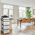 thumbnail image 2 of Open Box Plastic 5 Drawer Medium Home Storage Container Tower, Black Frame, 2 of 10