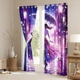 thumbnail image 3 of Homewish Chic Girls Curtains Pack of 2 (42x84 Each),Modern City Road Curtains Blackout,Purple Pink Bedroom Curtains For Princess,Super Cozy Room Decor, 3 of 6