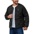 thumbnail image 2 of Little Donkey Andy Men's Quilted Jacket Lightweight Bomber Puffer Jacket Long Sleeve Padded Coat with 6 Pockets Black M, 2 of 7