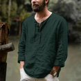 thumbnail image 4 of CHUANK New Long Sleeve Men‘s Solid Color Explosion Trend Men‘s Pull-over Cotton Hemp Rope Shirt, 4 of 7