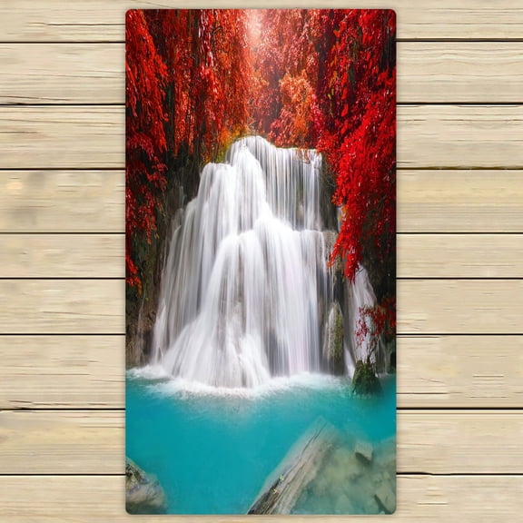 PHFZK Beautiful Tree Towel, Waterfall in Deep Rain Forest Hand Towel Bath Bathroom Shower Towels Beach Towel 30x56 inches