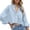 lightblue, variant on LEEYNEER White Long Sleeve Shirt for Woman Button Down Cropped Shirt Blouses for Women Dressy Casual Solid Lapel Shirt with Chest Pocket