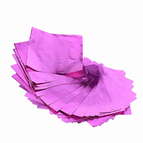 Lote de 100 envoltorios de papel de aluminio cuadrados para hacer caramelos, caramelos, piruletas de chocolate, 3 x 3 pulgadas, color fucsia
